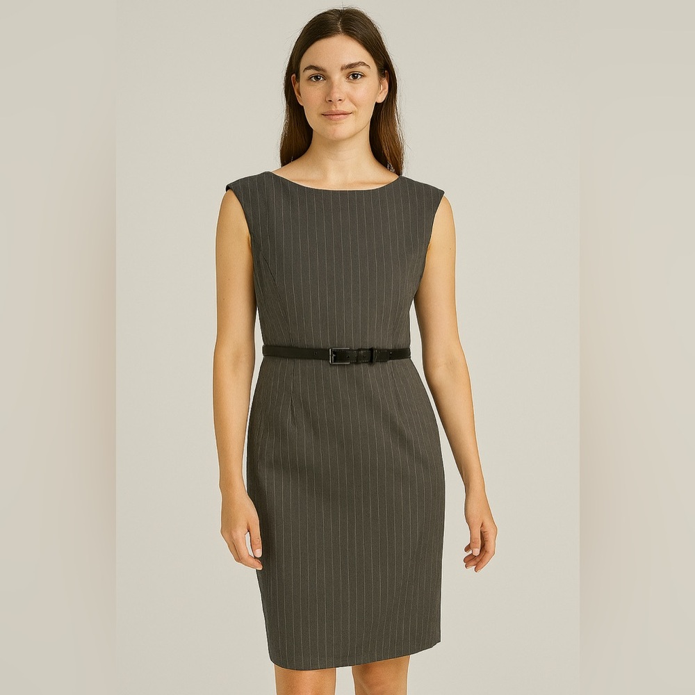 Calvin Klein Sleeveless Pinstripe Dress – Size 12 – NWT